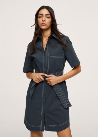 Mango Contrast Seam Dress