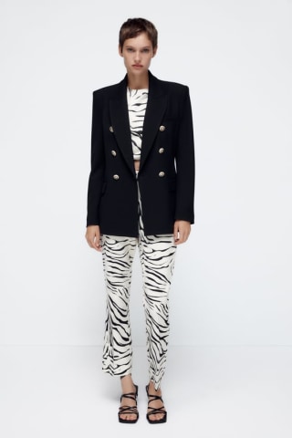 Zara Tailored Double-Breasted Blazer