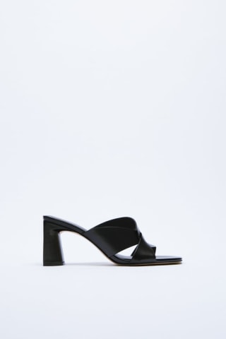 Zara Block Heel Leather Sandal