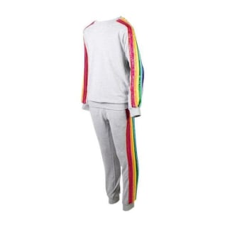 Lola + The Boys Sequin Rainbow Tracksuit Set, Grey