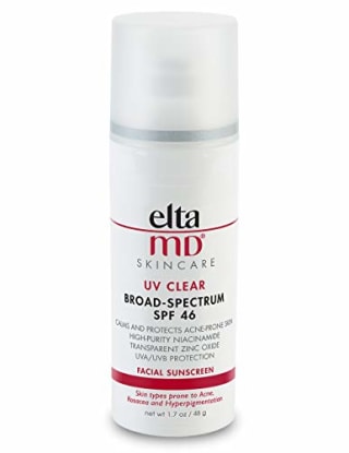 EltaMD UV Clear Facial Sunscreen Broad-Spectrum SPF 46 for Sensitive or Acne-Prone Skin, Oil-free, Dermatologist-Recommended Mineral-Based Zinc Oxide Formula, 1. 7 oz