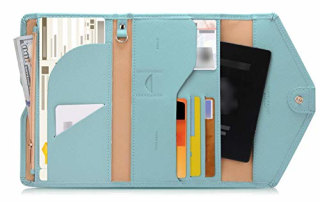 Zoppen Multi-purpose Rfid Blocking Travel Passport Wallet (Ver.4) Tri-fold Document Organizer Holder, 23 Paradise Blue