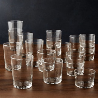 Crate and Barrel Bodega Mixed Glasses, Set of 18