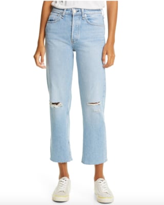 Rag & Bone Maya Ripped High Waist Ankle Straight Leg Jeans