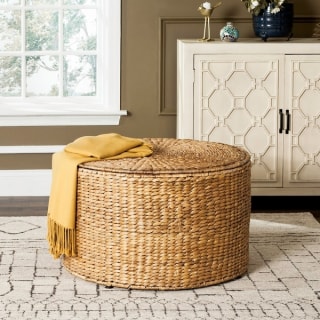 Safavieh Jesse 28.5" Round Wicker Storage Coffee Table, Multiple Colors
