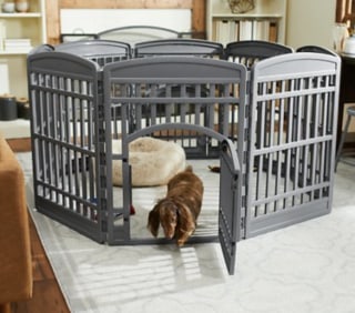 Frisco 8-Panel Plastic Exercise Dog Playpen. Best dog crates in 2021.