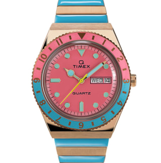 Q Timex Malibu 36mm Stainless Steel Expansion Band Watch