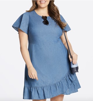 Draper James Chambray Faux Wrap Dress