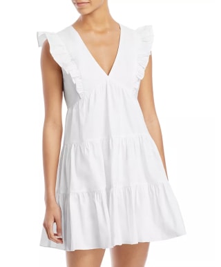 Aqua Ruffled Mini Dress