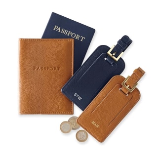 Mark &amp; Graham Leather Luggage Tag &amp; Passport Case Set