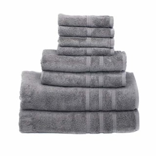 MOSOBAM 8-Piece Bamboo Large Oversized Bathroom Towel Set