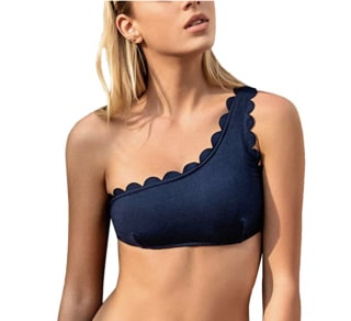 CUPSHE Miss The Past One Shoulder Bikini Set