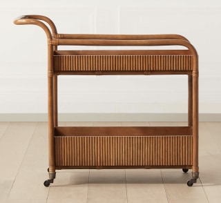 CB2 Feliz Rattan Bar Cart