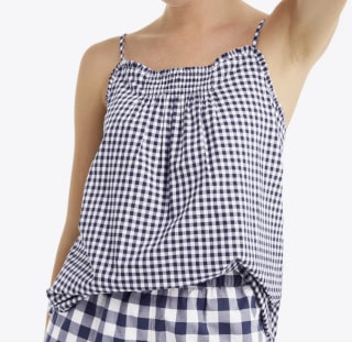 Draper James x Lands' End Pajama Cami Top in Navy Gingham