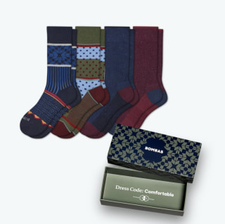 Bombas Men’s Holiday Dress Calf Sock Gift Box