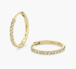 Vrai Pave Huggie Hoops
