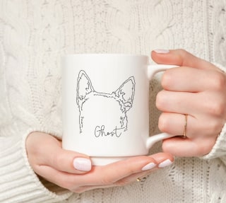 BarkleyandWagz Custom Dog Ears Outline 11-Ounce Mug