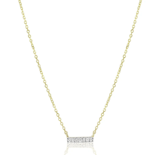 Tiny Pave Diamond Bar Necklace