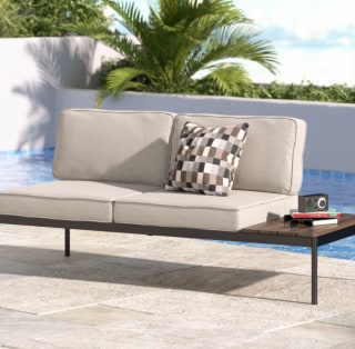 Zinus Savannah Outdoor Loveseat with Reversible Side Table