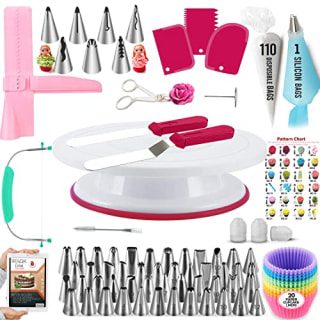 RFAQK 200-Piece Cake Decorating Supplies Kit for Beginners