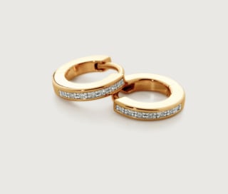 Monica Vinader Skinny Diamond Mini Huggie Earrings