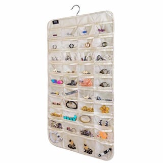 brotrade Hanging Jewelry Organizer,80 Pocket Organizer for Holding Jewelries(Beige) (Amazon)