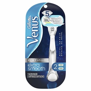 Gillette Venus Platinum Extra Smooth Metal Handle Women's Razor - 1 Handle + 2 Refills