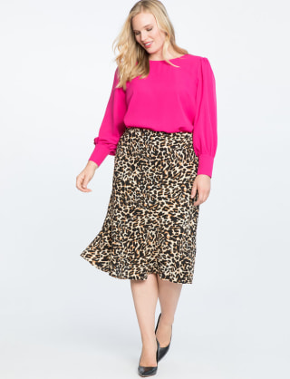 Aqua cheetah print midi skirt best sale