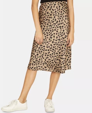 Aqua midi slip skirt leopard shop