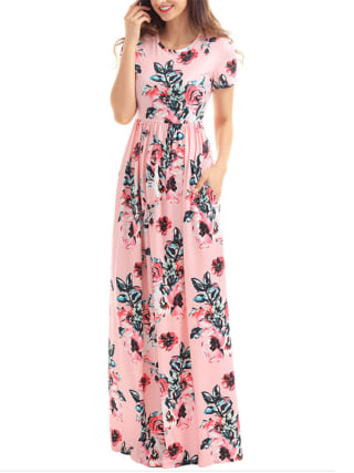 Summer Floral Print Maxi Dress