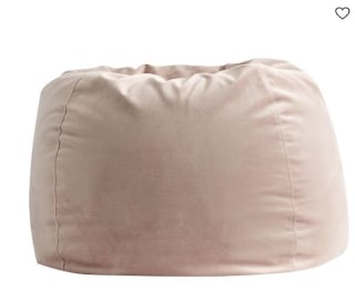 Lustre Velvet Dusty Blush Beanbag