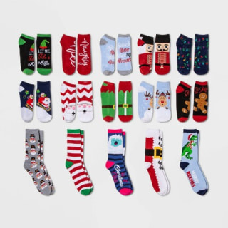 Women's Santa Selfie 15 Days of Socks Advent Calendar