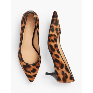Calf Hair Kitten Heel Pumps