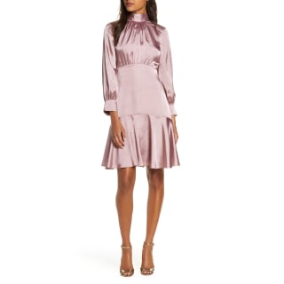 Long Sleeve Fit & Flare Dress