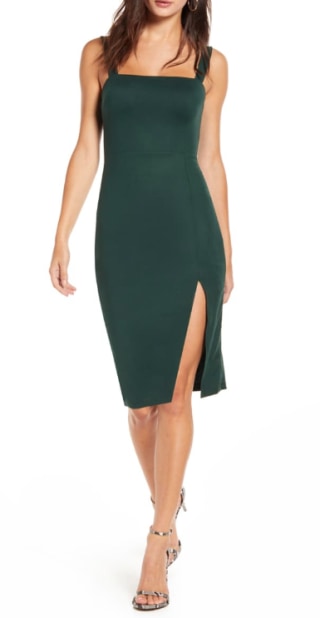 All in Favor Square-Neck Bodycon Dress