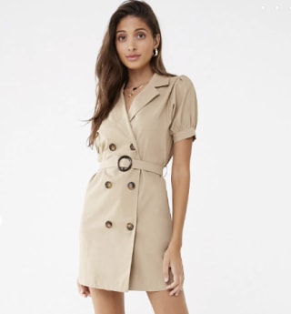 Belted Trench Mini Dress