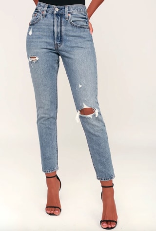 Levi's Distressed Light Wash Jeans