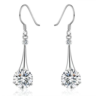SIlver drop earrings