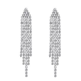 SELOVO Silver Chandelier Tassel Dangle Drop Earrings Chain