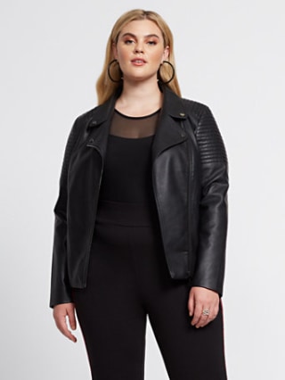 Rayna Faux-Leather Moto Jacket