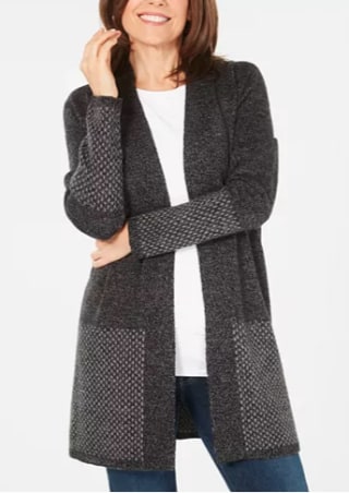Karen Scott Contrast-Trim Cardigan