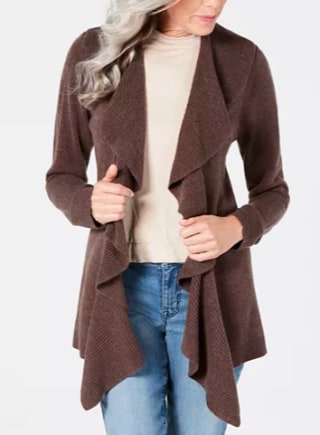 Karen Scott Ruffle Front Cardigan