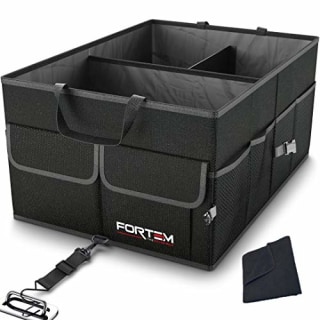 FORTEM Car Trunk Organizer, Collapsible Storage, Non Slip Bottom, Securing Straps