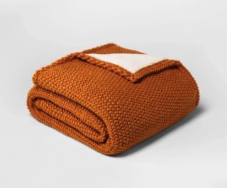 Threshold Acrylic Knit Throw with Sherpa