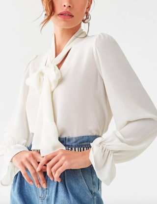 Cream Chiffon Blouse