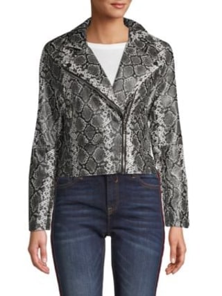 Animal-Print Moto Jacket
