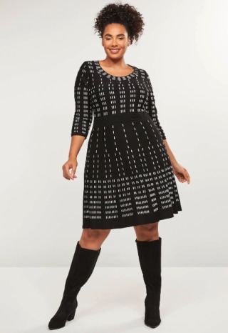 Stitch Fit & Flare Sweater Dress