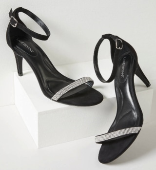 Clear Stone Ankle Strap Heel