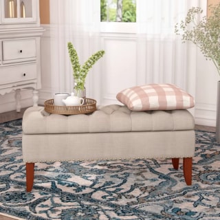 Mortensen Upholstered Flip Top Storage Bench