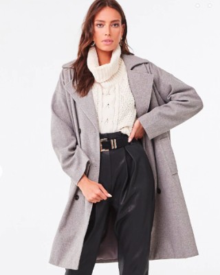 Pinstriped Chevron Coat